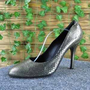 Bally Women Pancilia Italy Pump Pewter Leather Pump 9.5 Medium Gently‎ Used 2025